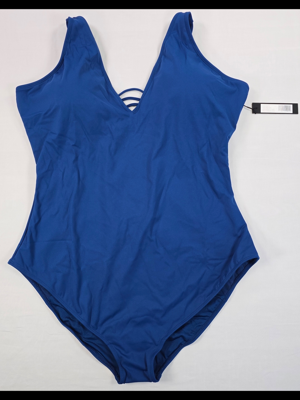 TA3 Plungey One Piece Swimsuit Beach Vacation Plus 4X Reg/long Navy Blue NWT